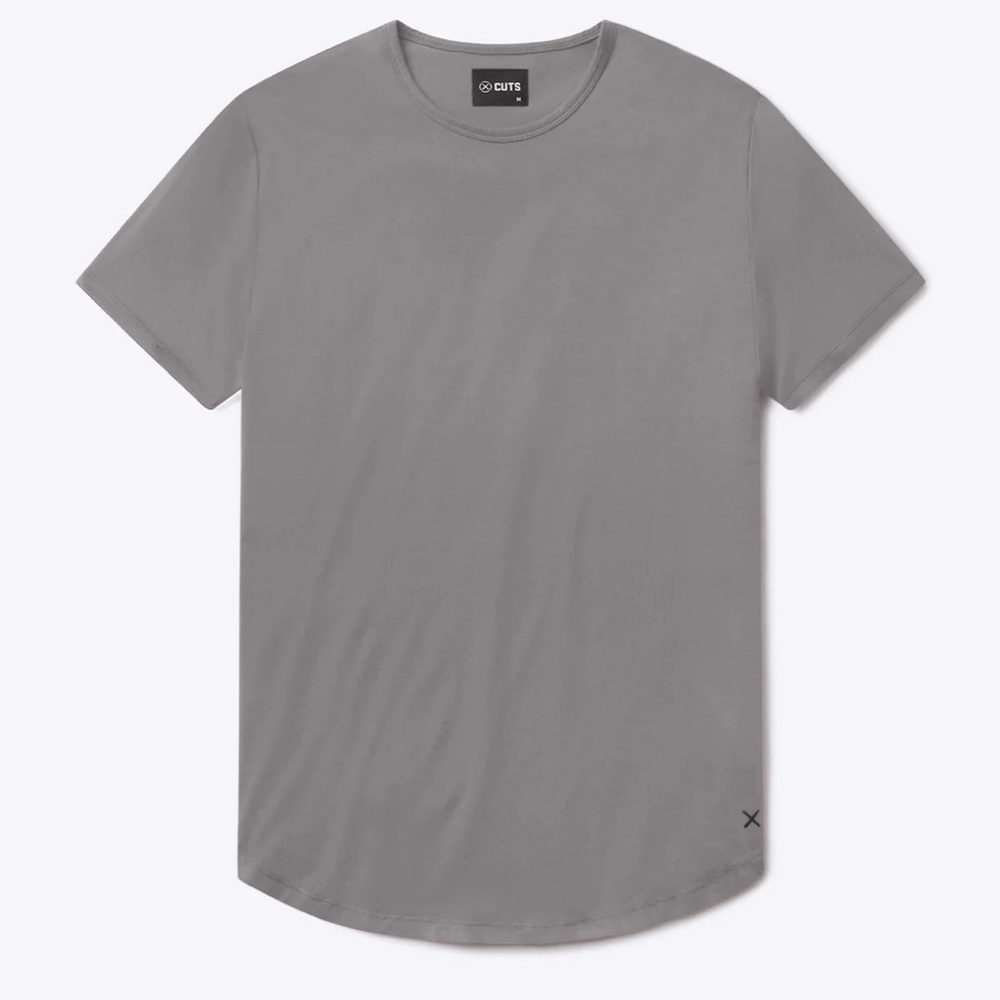 Cuts Clothing Men's Curve Hem Gray T-Shirt